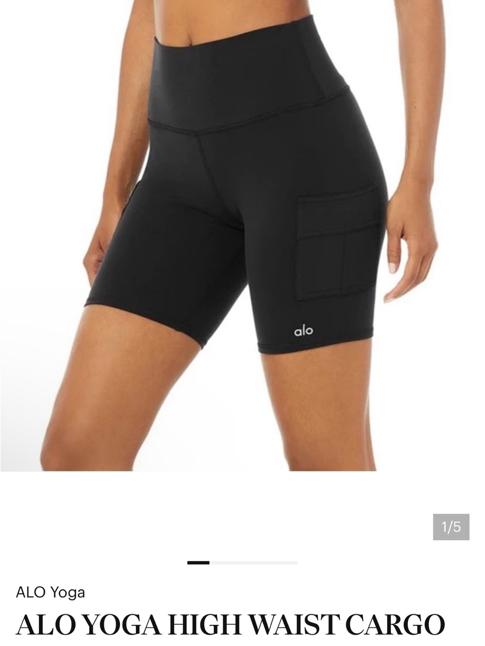 ALO Yoga Black High-Waist Cargo Bike Shorts